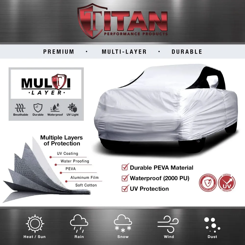 Titan Premium Multi-Layer PEVA Car Cover for Gladiator Pick-up Trucks 218 Inches Long