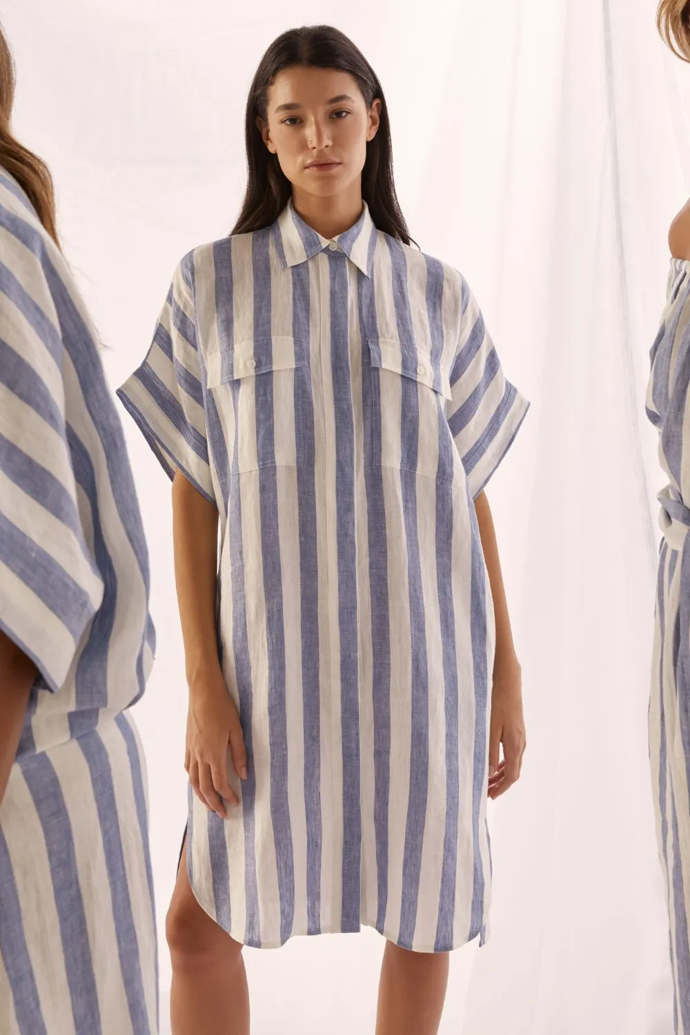 Troppo Dress in Wide Ocean Stripe