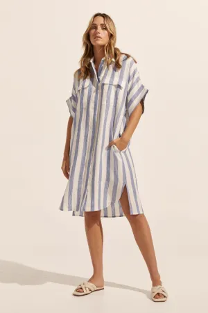 Troppo Dress in Wide Ocean Stripe