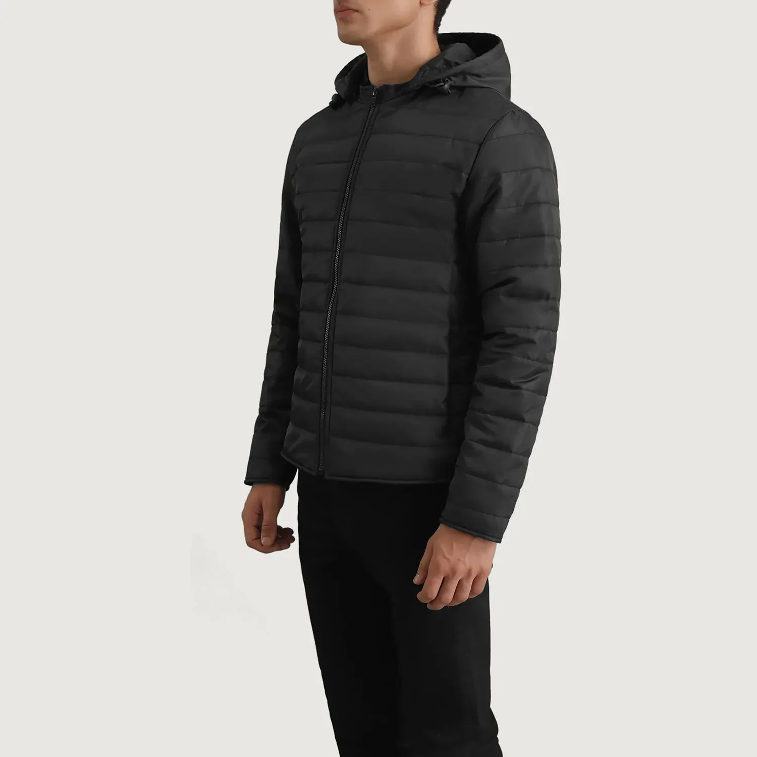 Tyler Black Hooded Puffer Jacket