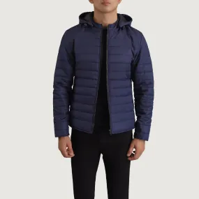 Tyler Blue Hooded Puffer Jacket