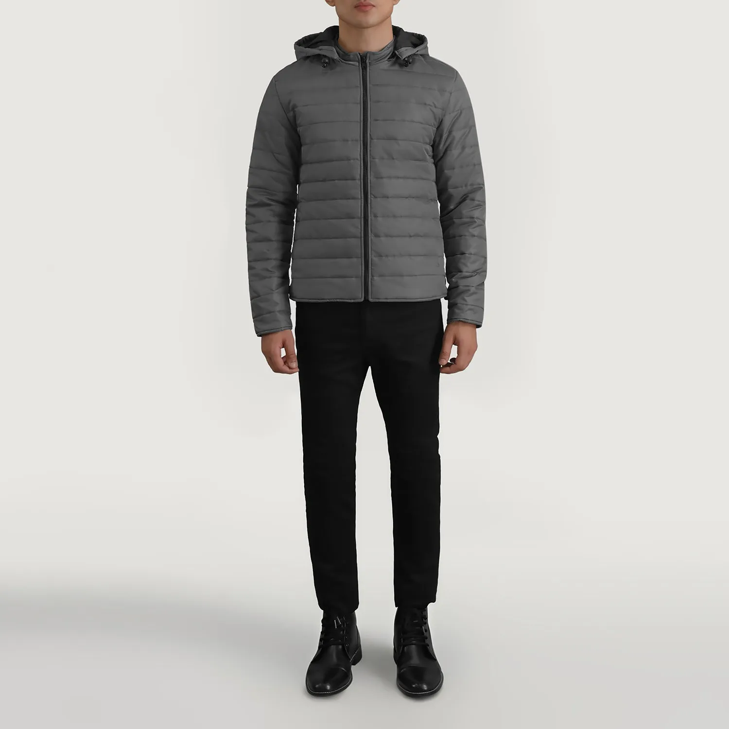 Tyler Grey Hooded Puffer Jacket