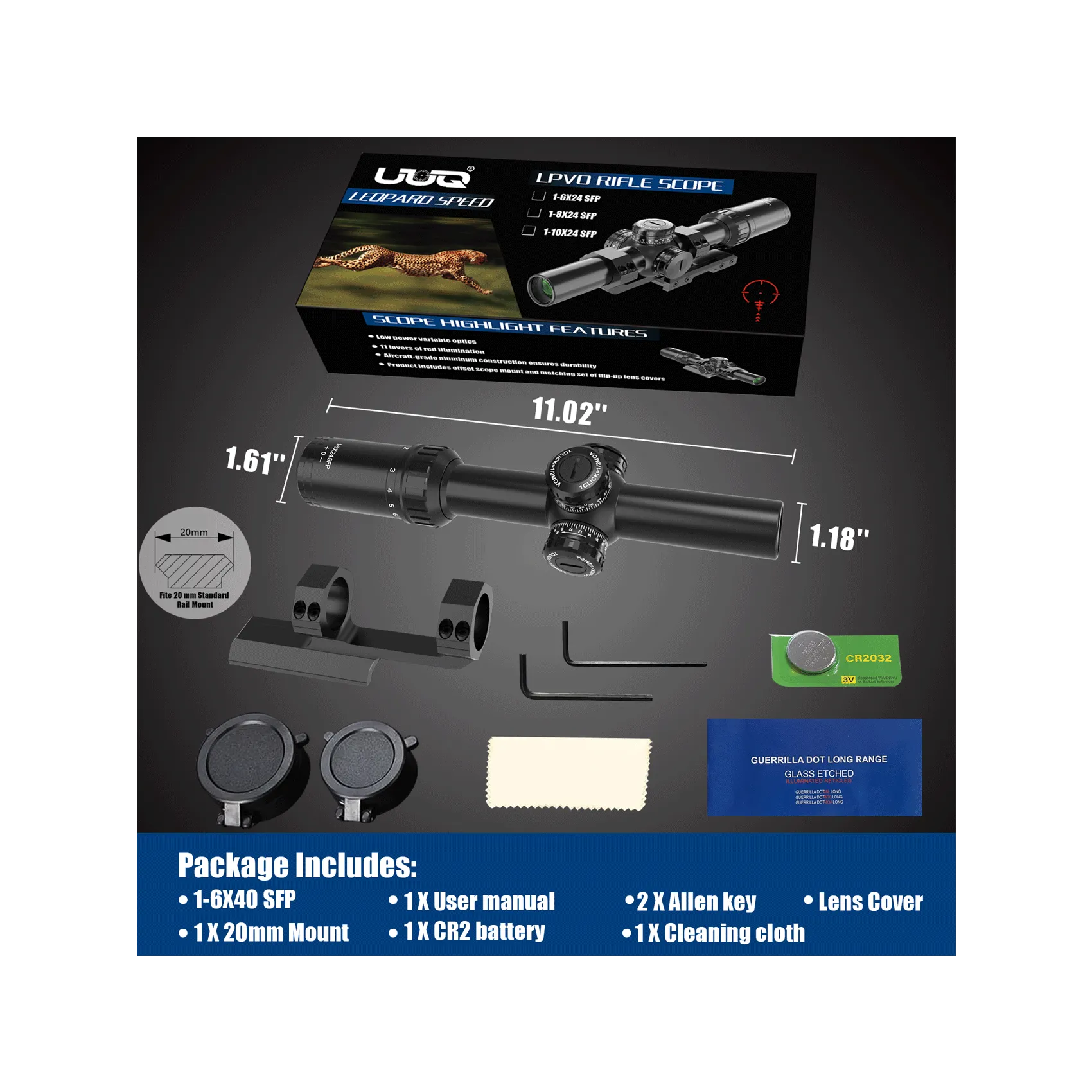 UUQ Leopard Speed 1-6x24 SFP LPVO Rifle Scope