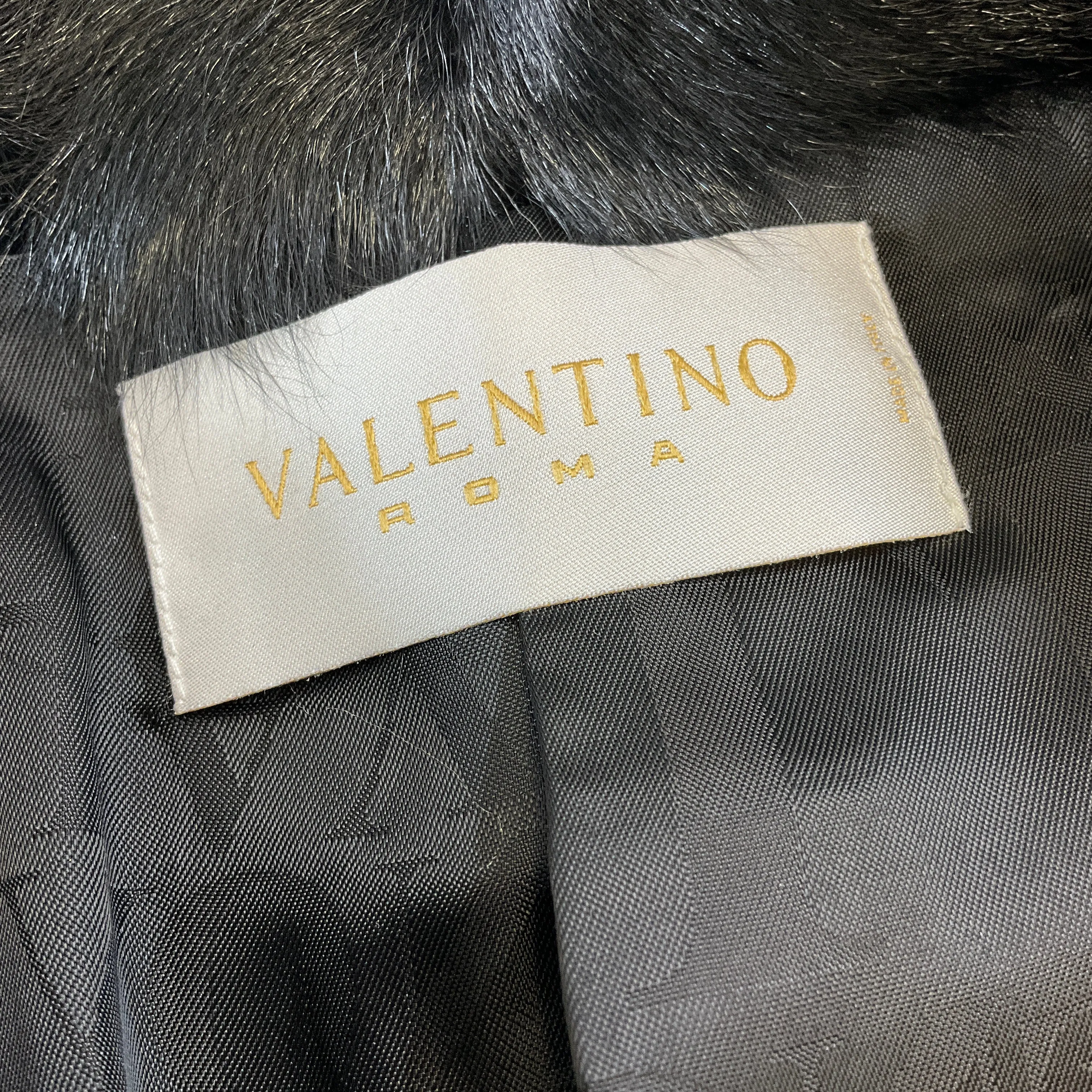 Valentino Roma Black Sequined Goat Fur Coat