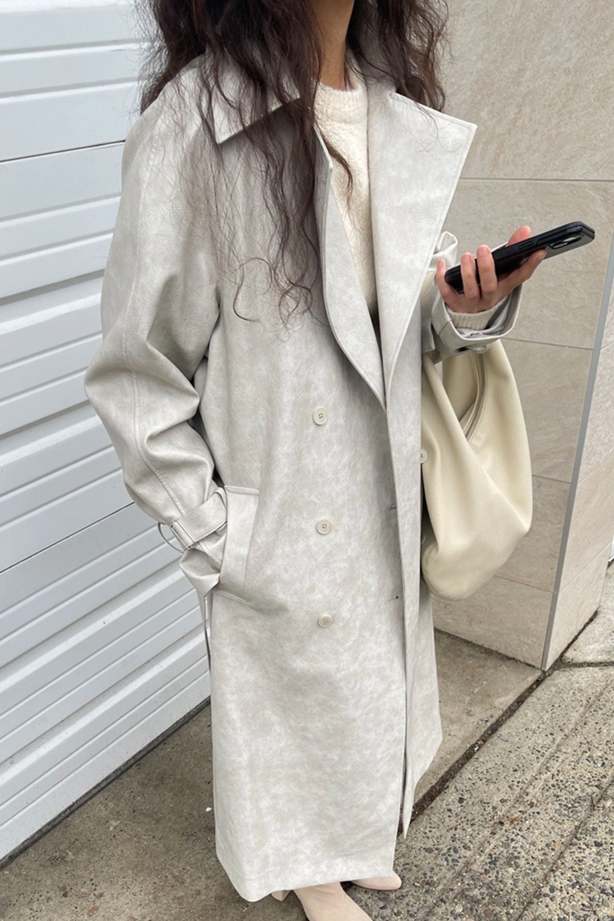 VEGAN LEATHER TRENCH COAT