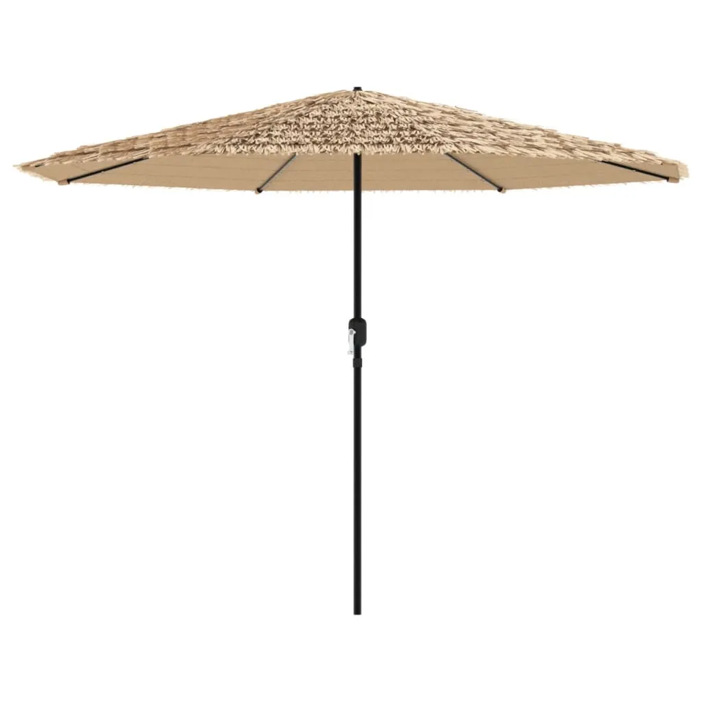 vidaXL Garden Parasol with LEDs and Steel Pole Brown 388x388x248 cm