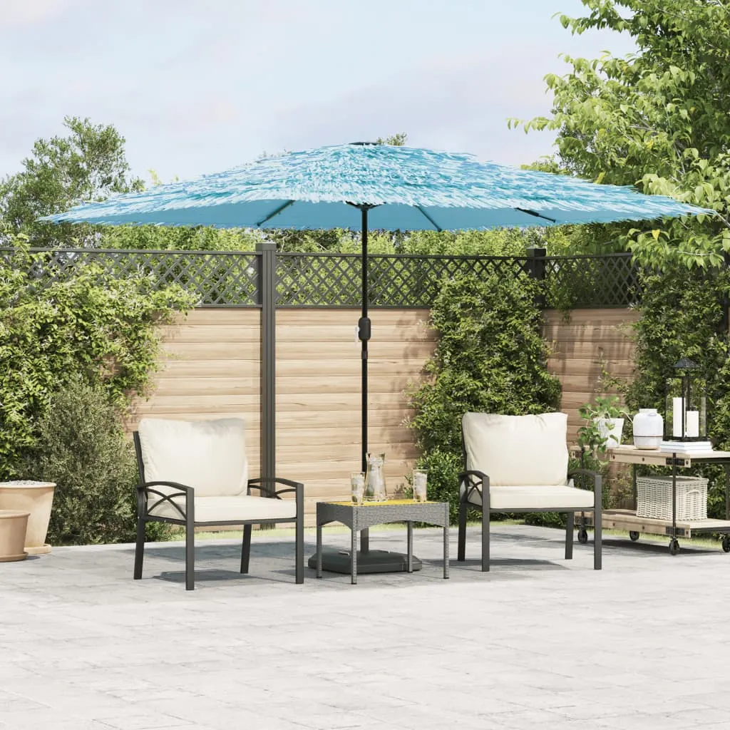 vidaXL Garden Parasol with Steel Pole Blue 290x290x238 cm