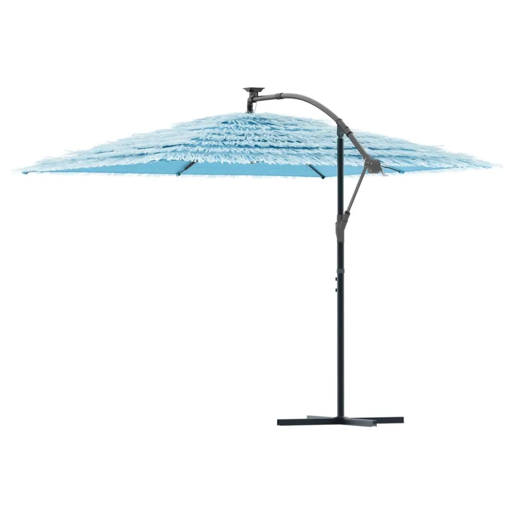 vidaXL Garden Parasol with Steel Pole Blue 290x290x238 cm