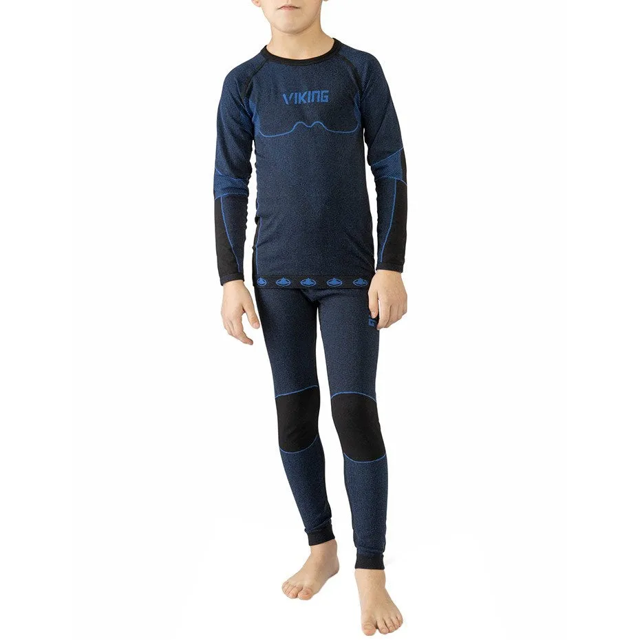 Viking Riko Thermal Underwear For Kids Black-Blue 500-14-3030-15 116-128Cm