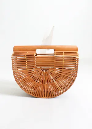 Vintage 1950s Bamboo Birdcage Beach Purse