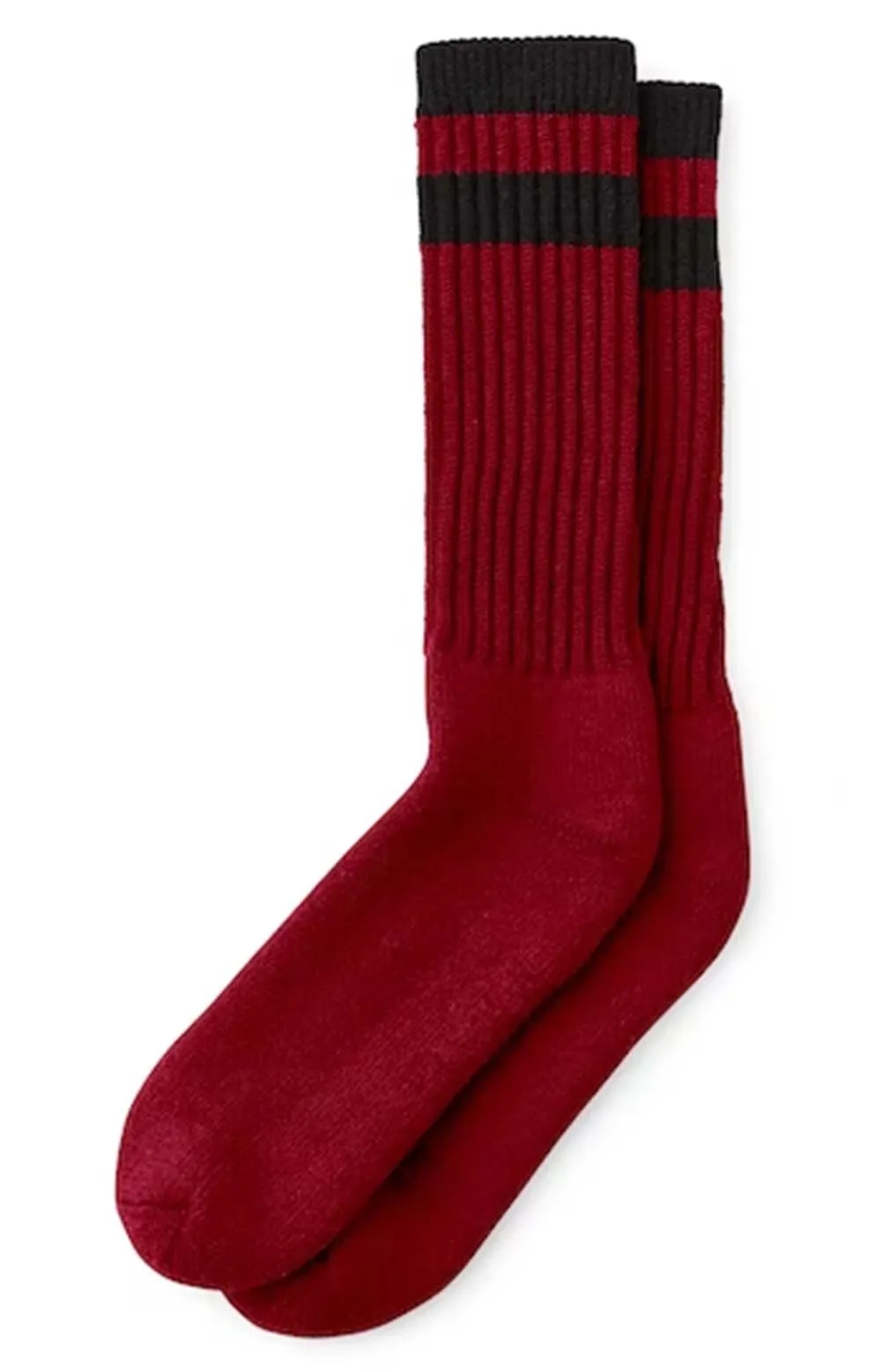 Vintage 1970s Thermal Logger Socks - Crimson