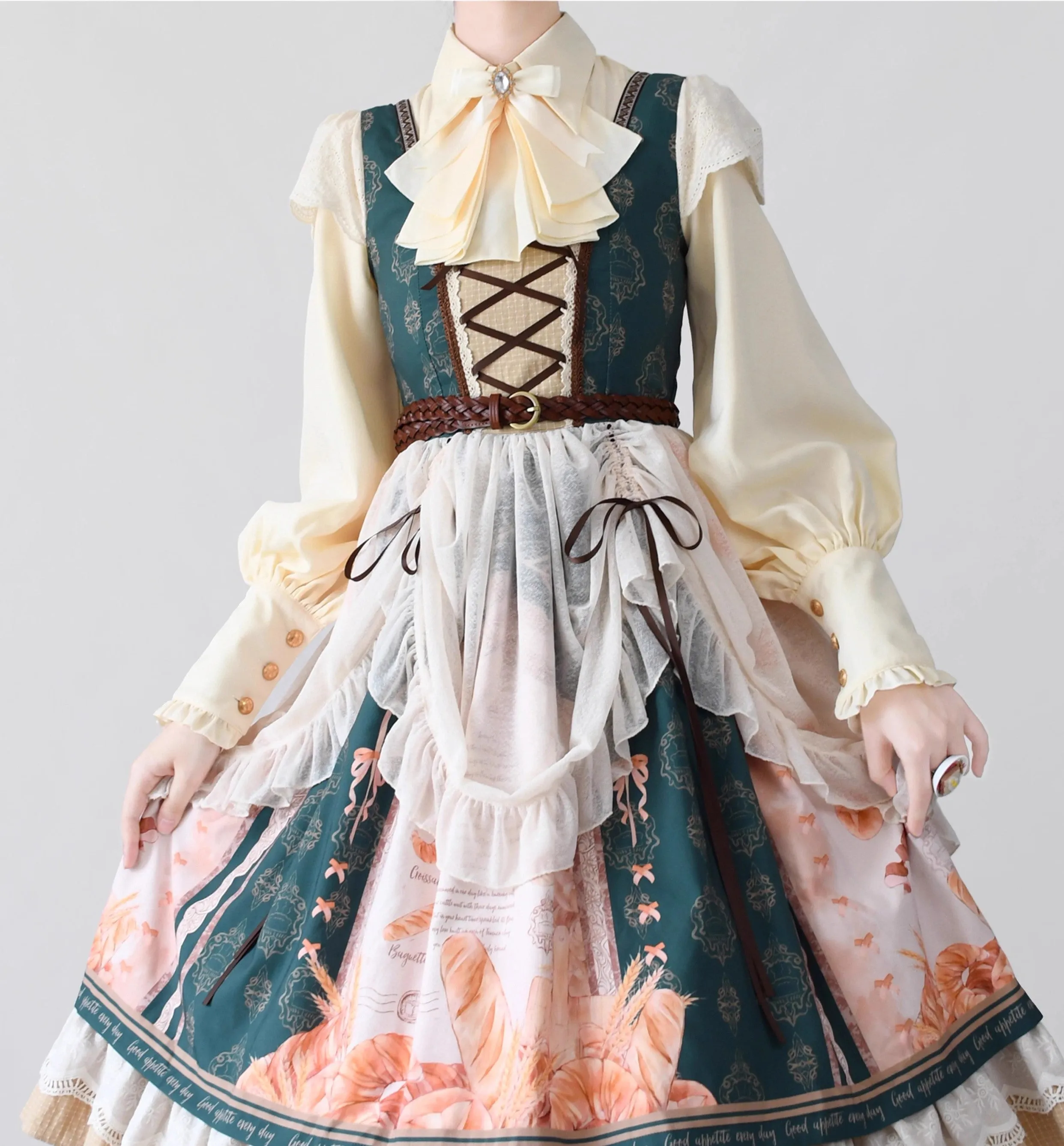 Vintage Academia Bow Tie Lolita Top blouse