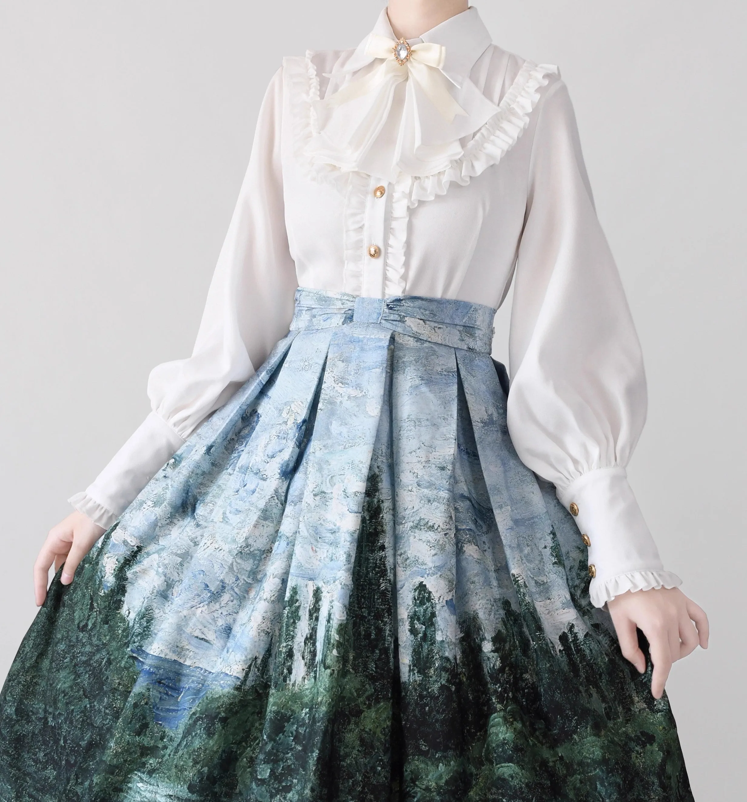 Vintage Academia Bow Tie Lolita Top blouse