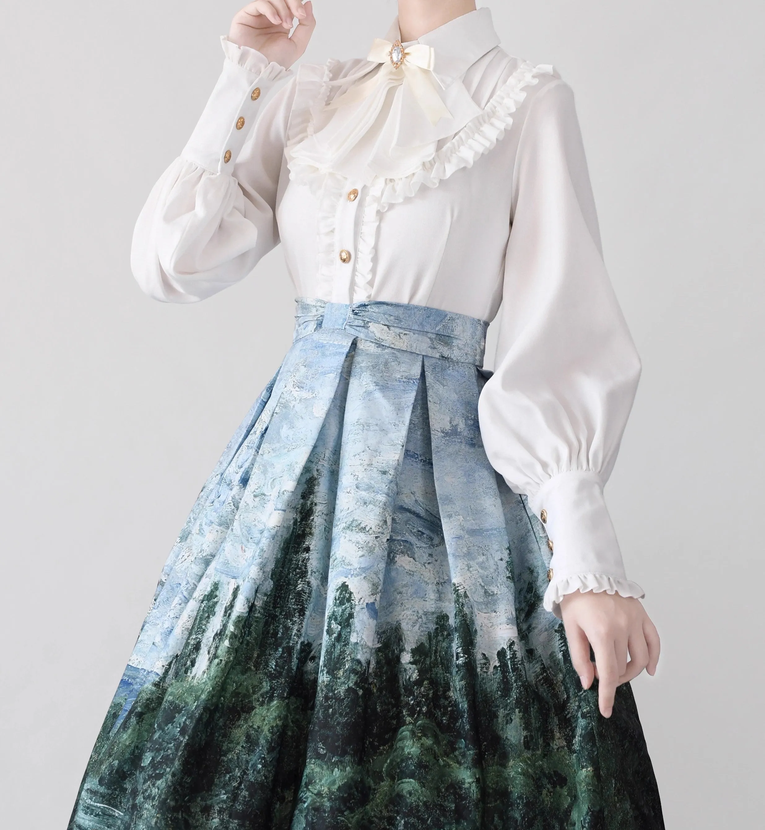 Vintage Academia Bow Tie Lolita Top blouse