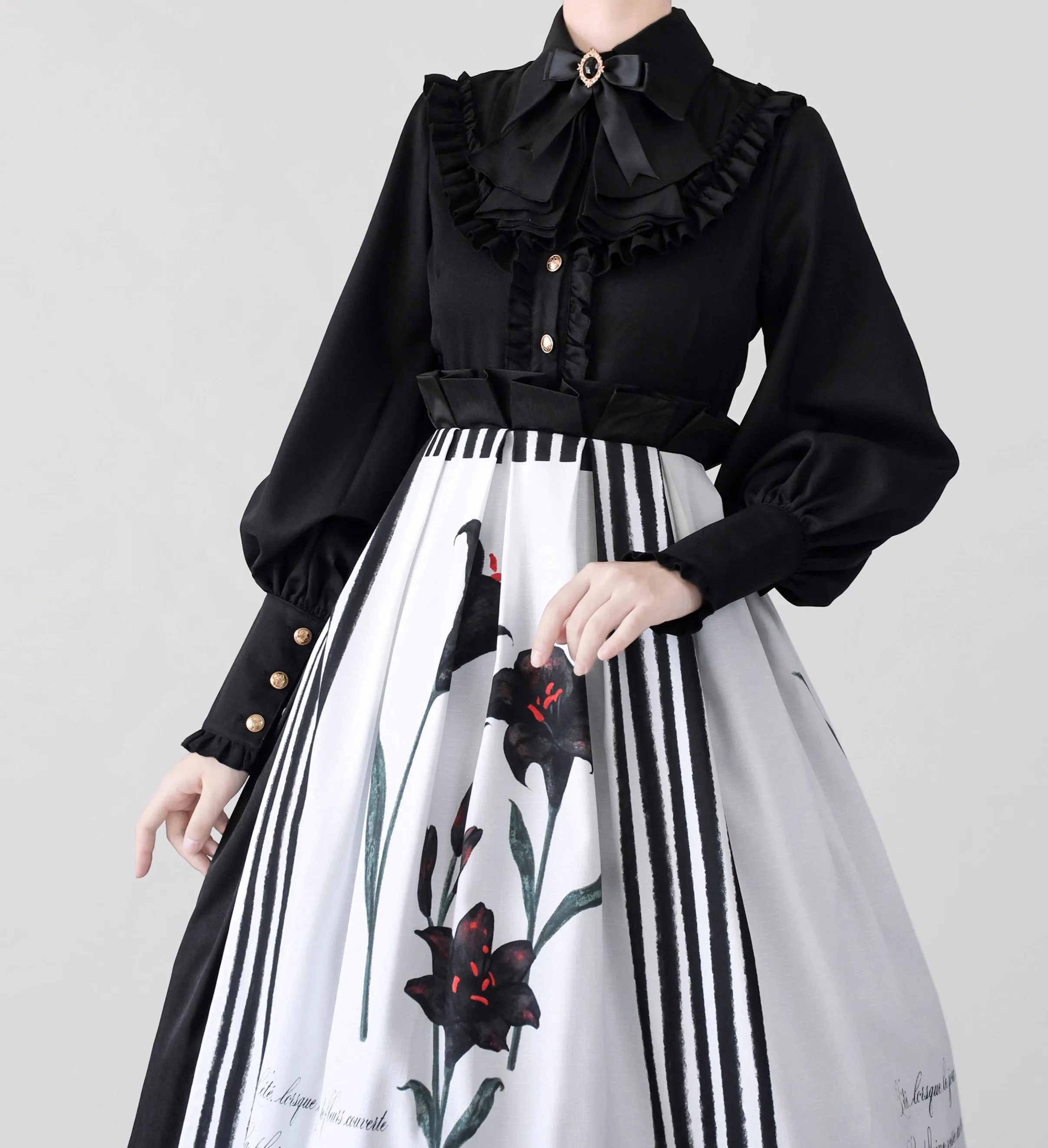 Vintage Academia Bow Tie Lolita Top blouse