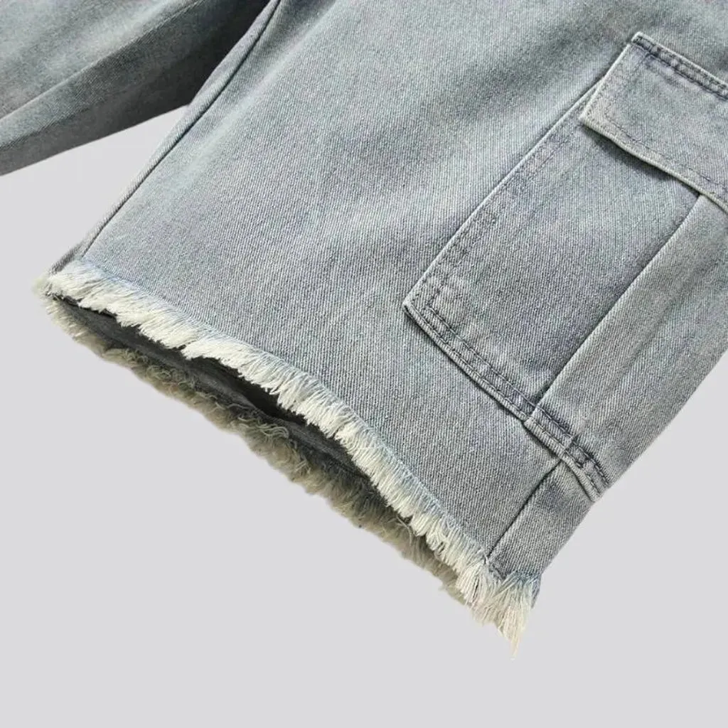 Vintage light wash men's denim shorts