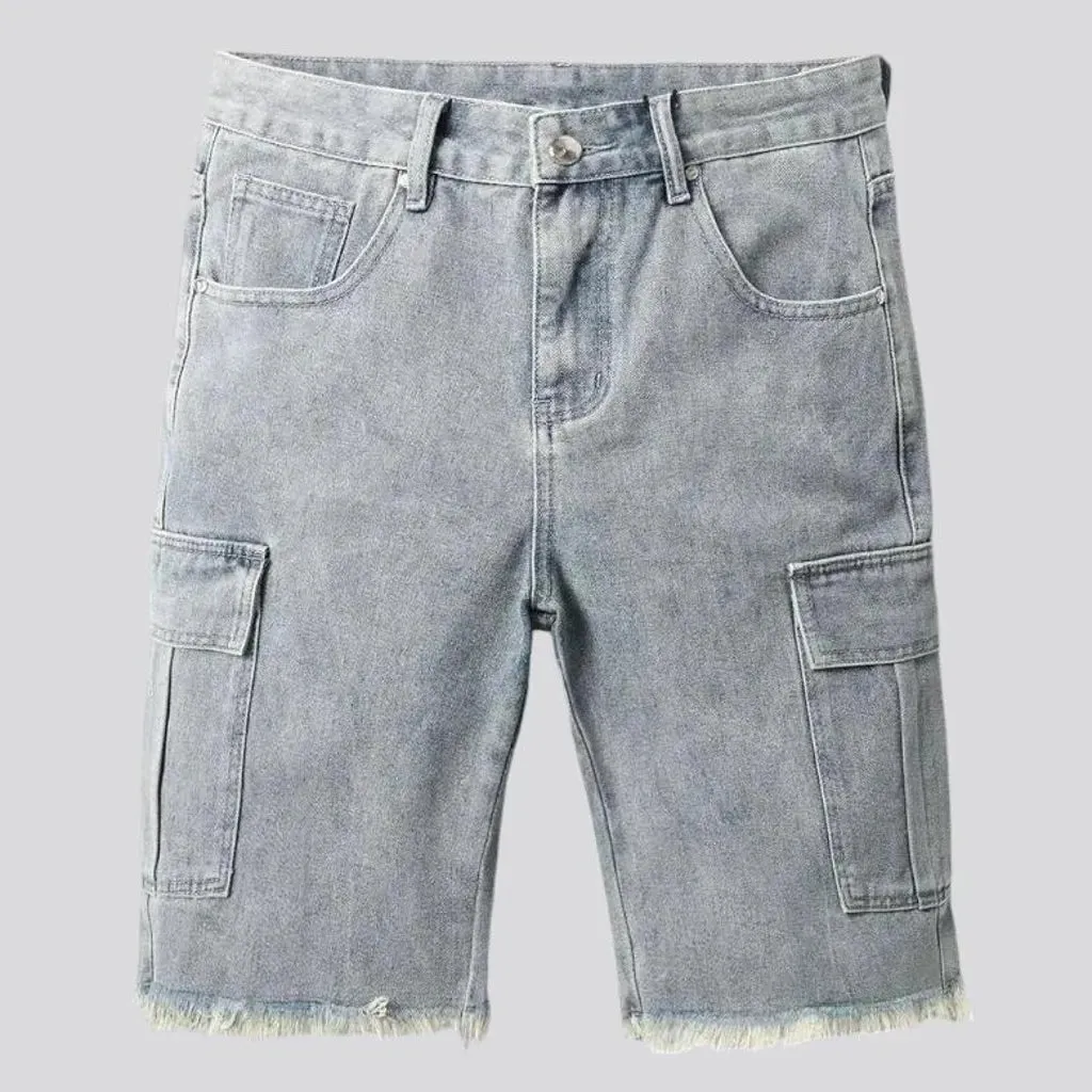 Vintage light wash men's denim shorts