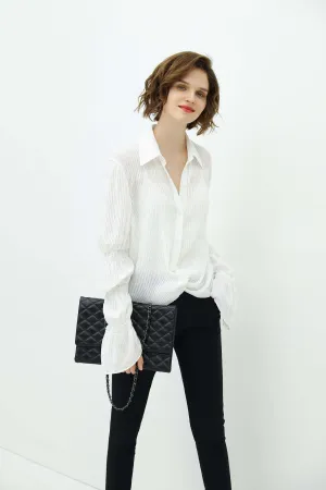 Vintage White Pleated Shirt