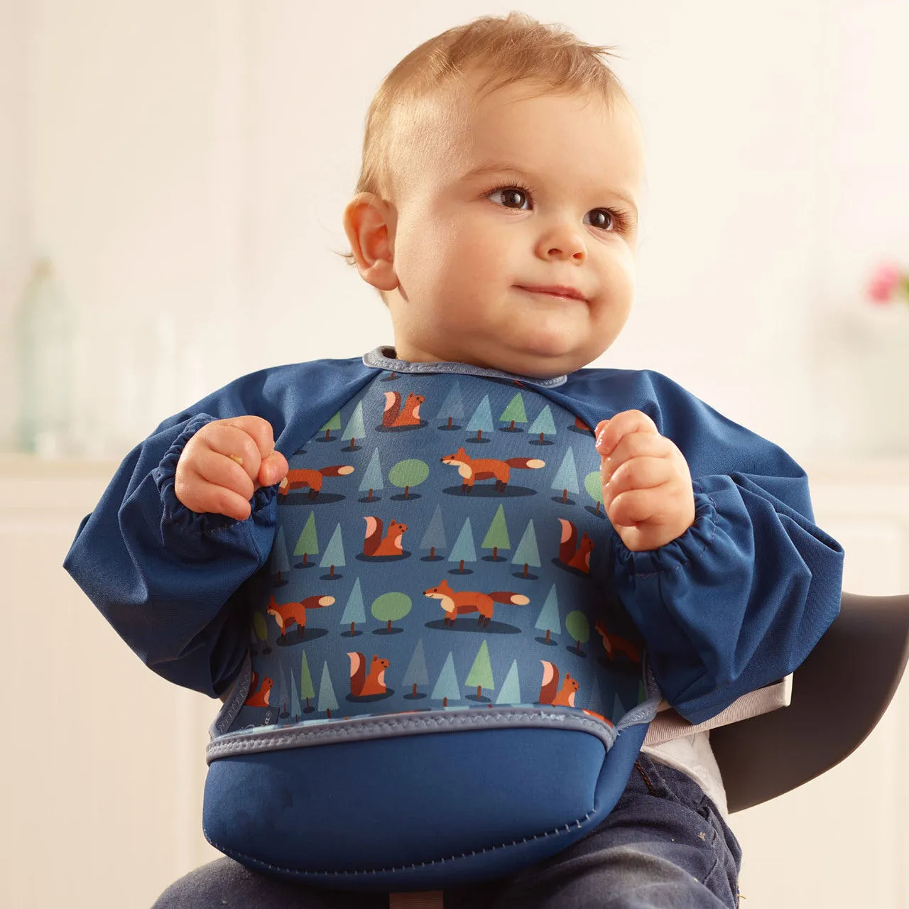 Weaning Bib with Sleeves - Foxes UltraBib