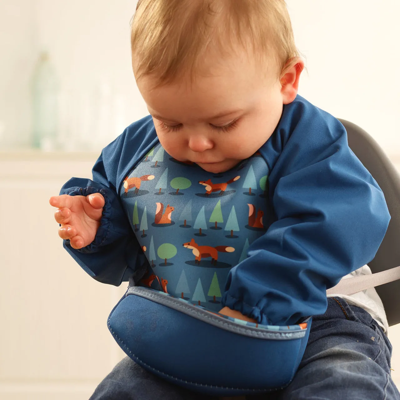 Weaning Bib with Sleeves - Foxes UltraBib