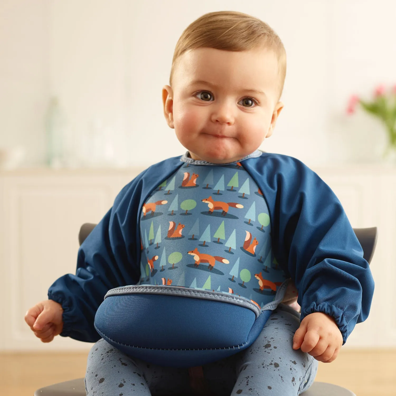 Weaning Bib with Sleeves - Foxes UltraBib