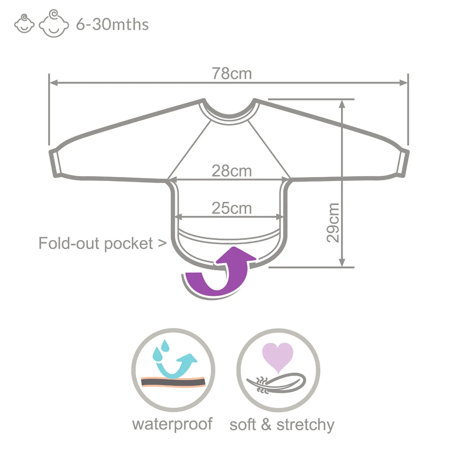 Weaning Bib with Sleeves - Foxes UltraBib