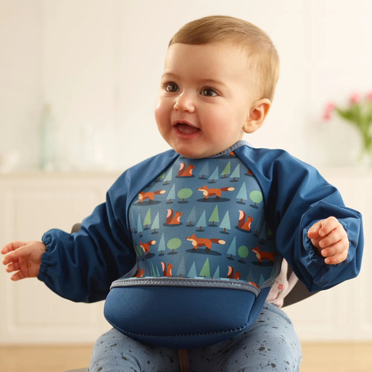 Weaning Bib with Sleeves - Foxes UltraBib