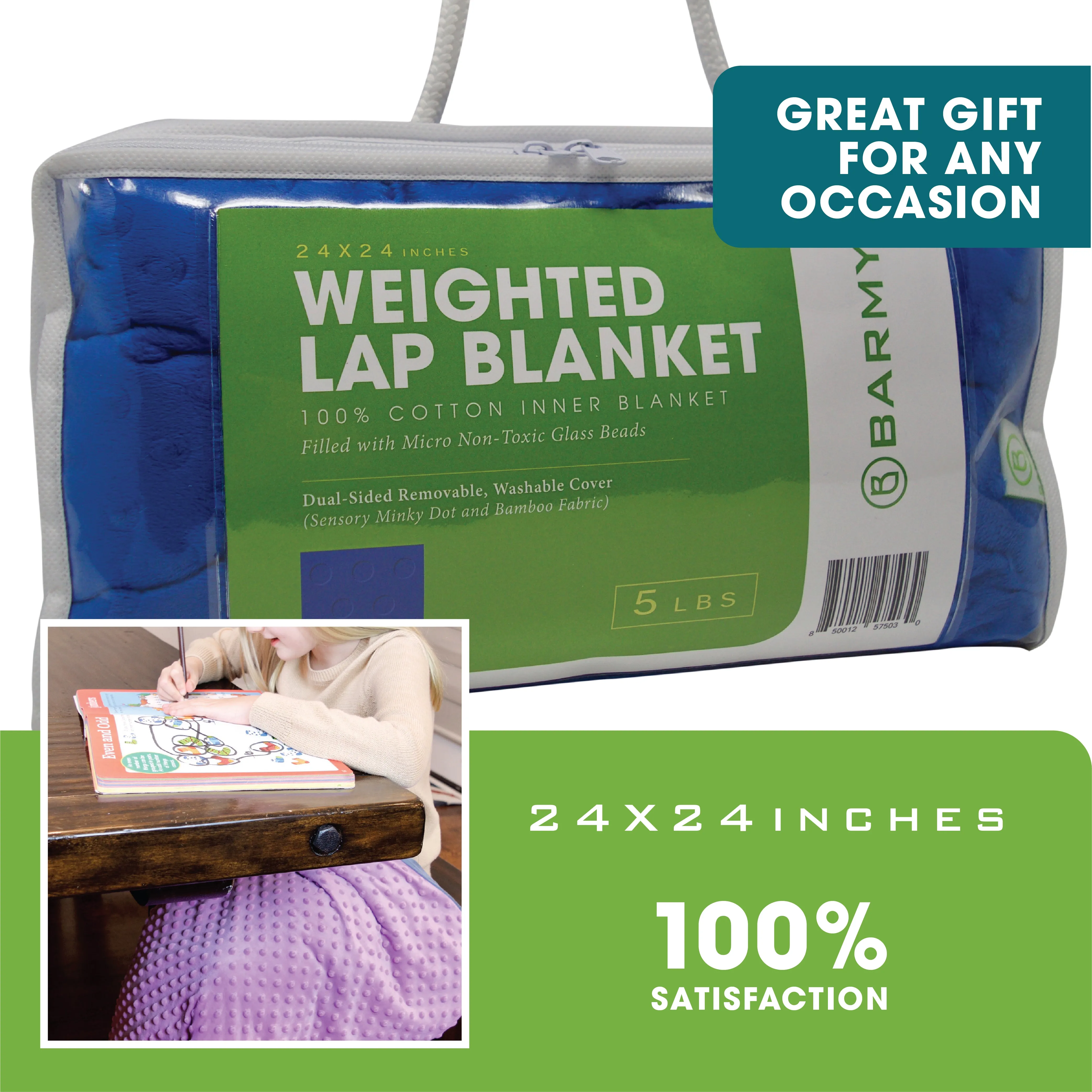 Weighted Lap Blanket (24"x24", 5lbs)