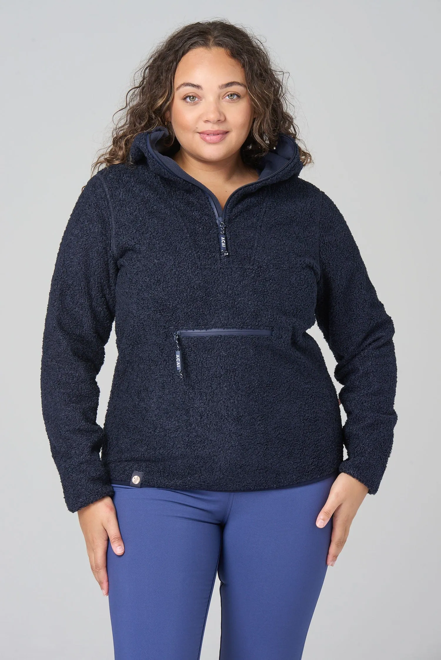 Windproof Fleece Hoodie - Deep Navy