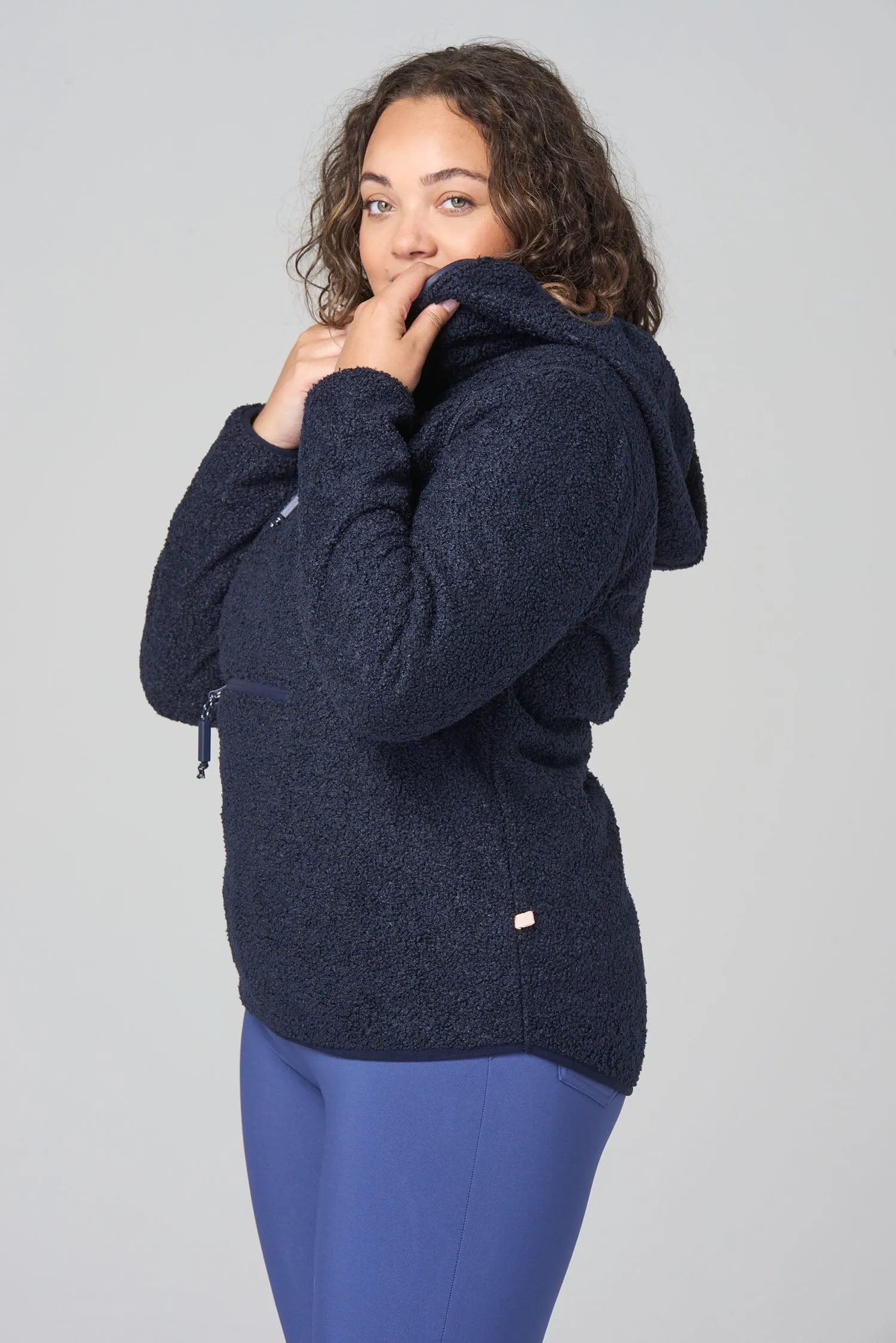 Windproof Fleece Hoodie - Deep Navy