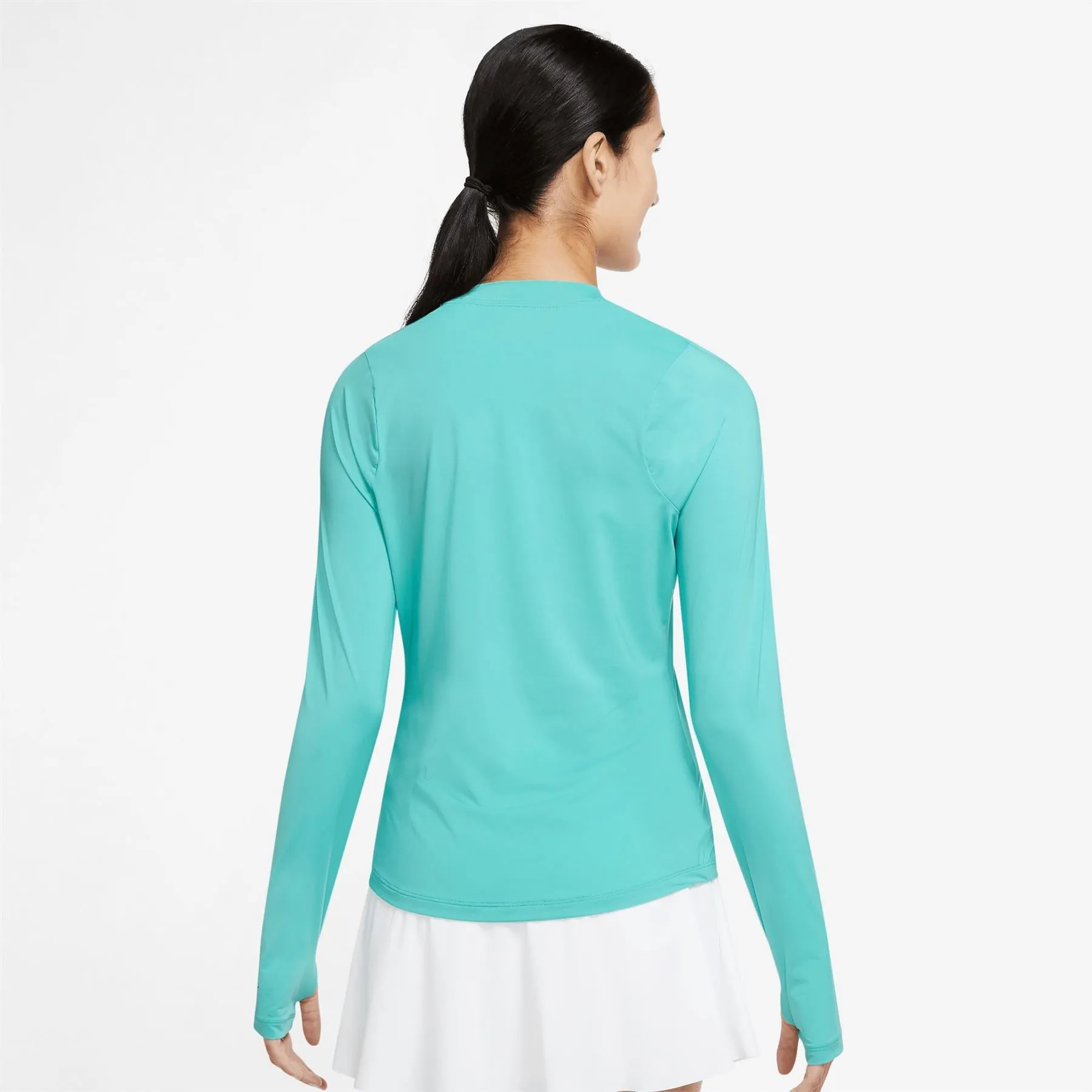 Womens Dri-Fit UV Victory LS Crew Top Washed Teal - SS22