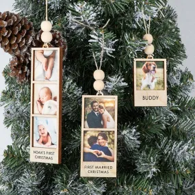 Wooden Film Strip Photo Ornament