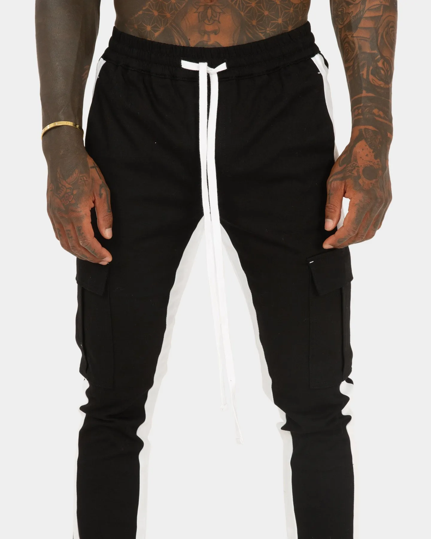 XXIII Alibi Stripe Cargo Pant Black/White