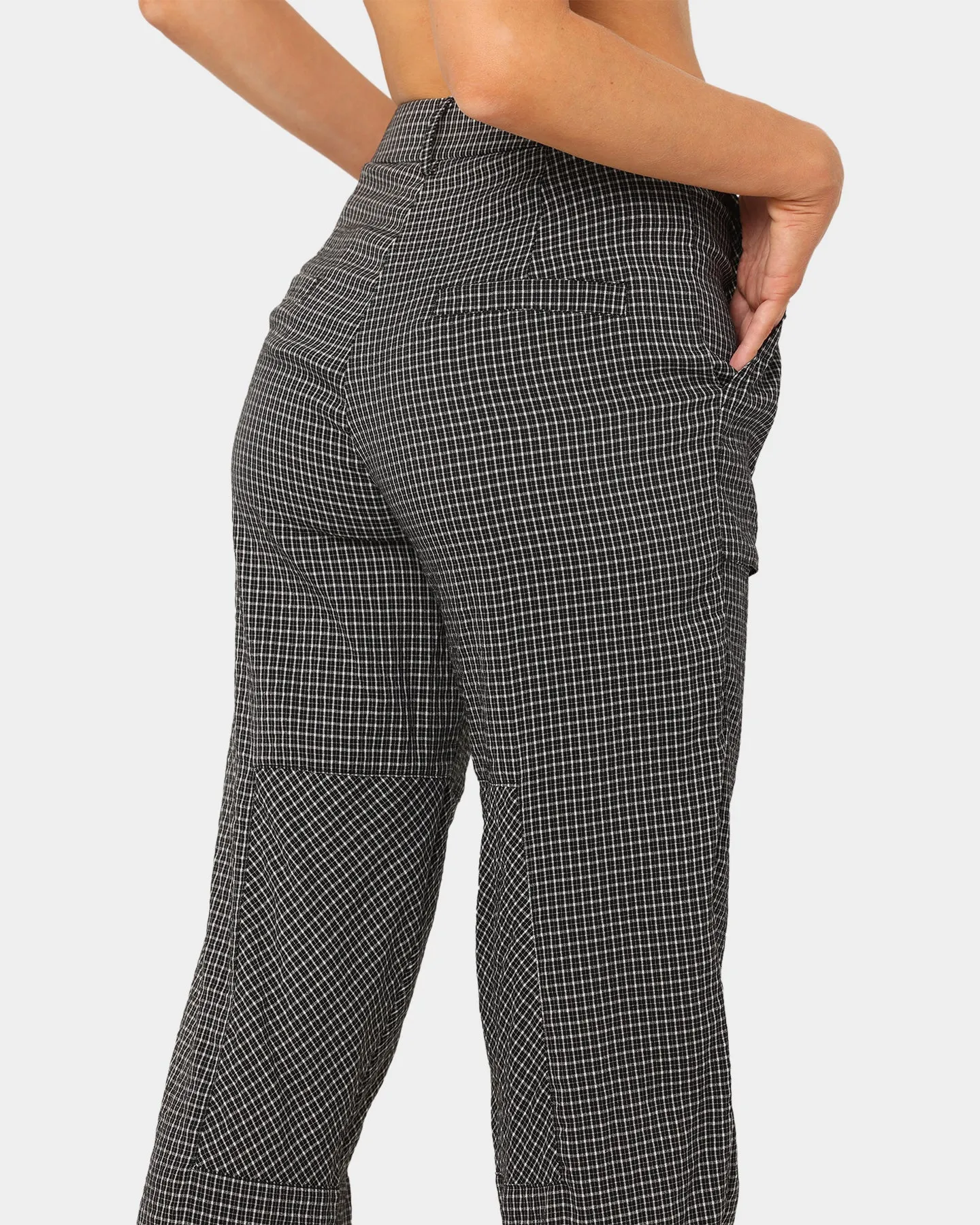 XXIII Women's Vera Plaid Cargo Pants Navy