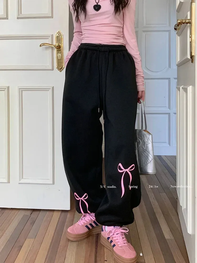 Y2k Casual Sweat Joggers Sports Drawstring Baggy Oversize Fashion Streetwear Pants