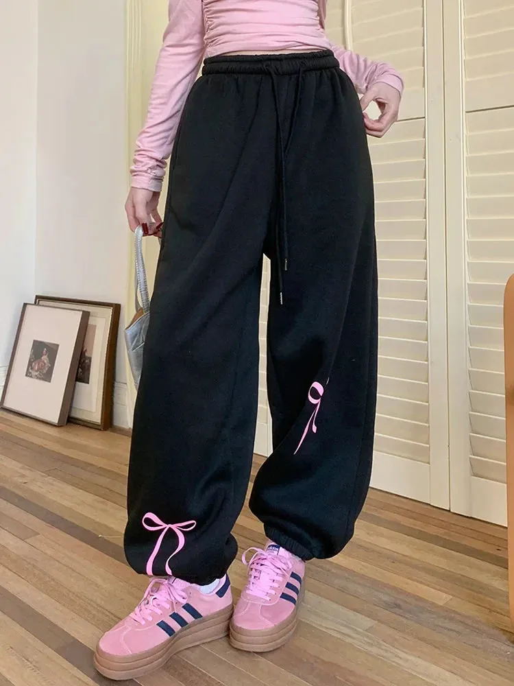 Y2k Casual Sweat Joggers Sports Drawstring Baggy Oversize Fashion Streetwear Pants