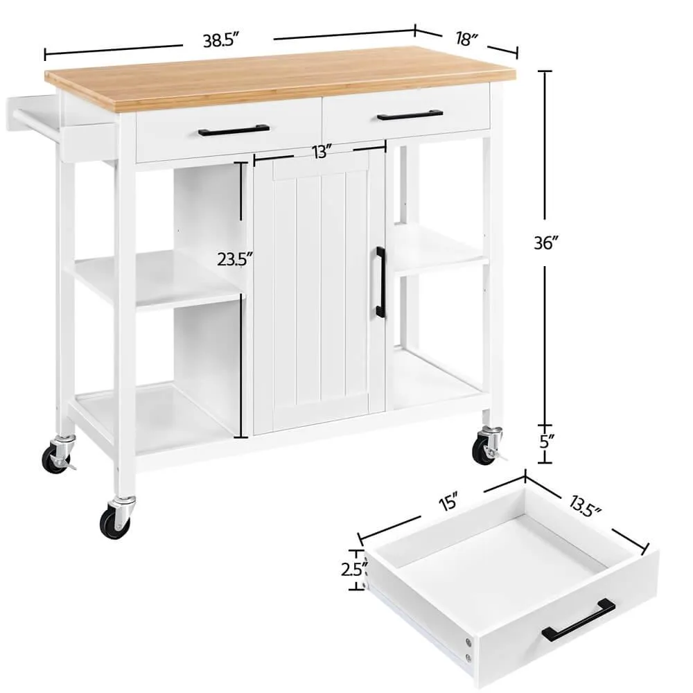 Yaheetech Kitchen Cart With Wheels