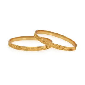 Yellow Chimes Bangles for Women 2 PCS Golden Bangles Antique Gold Plated Traditional Bangles for Women and Girls | Birthday Gift For Girls and Women Anniversary Gift for Wife