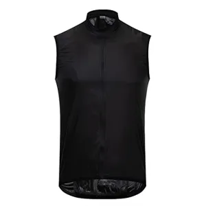 YKYW Men's Cycling Jacket Vest Sleeveless Ultra-lightweight Waterproof Full Zipper with Pockets and Reflective Strip Black