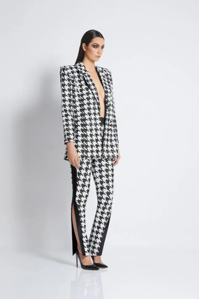 ZHIVAGO Sequin Houndstooth Statement Blazer