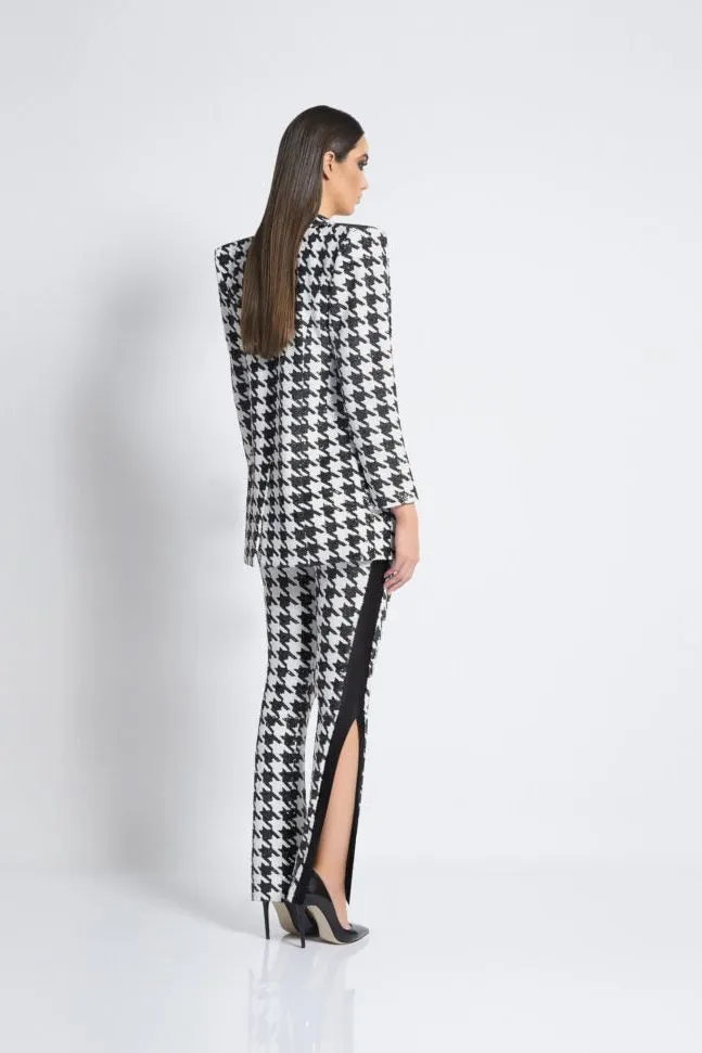 ZHIVAGO Sequin Houndstooth Statement Blazer