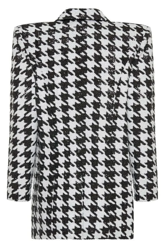 ZHIVAGO Sequin Houndstooth Statement Blazer